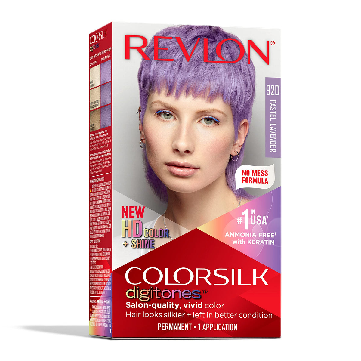 Revlon ColorSilk Digitones Permanent Hair Color with Keratin, 92D Pastel Lavender, 1 Count Beauty & Personal Care REVLON