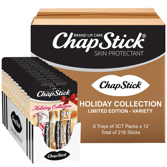 ChapStick Bulk Lip Balm, Holiday Collection, Lip Care Tubes, 0.45 oz, 216 ct case Beauty and Personal Care ChapStick