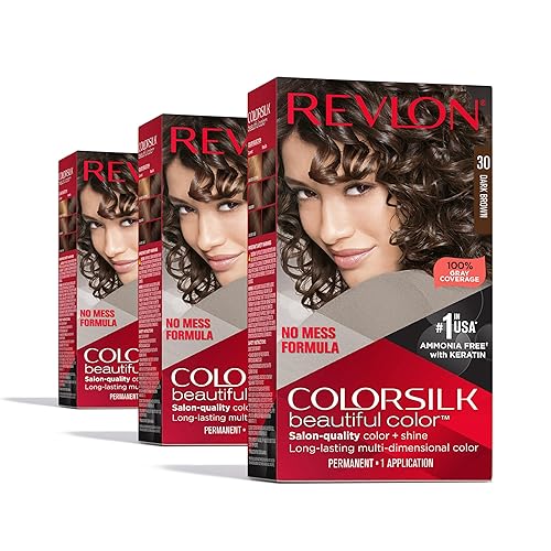 Revlon Colorsilk Beautiful Color Permanent Hair Color, (OLD VERSION) 30 Dark Brown (Pack of 3) Beauty & Personal Care REVLON
