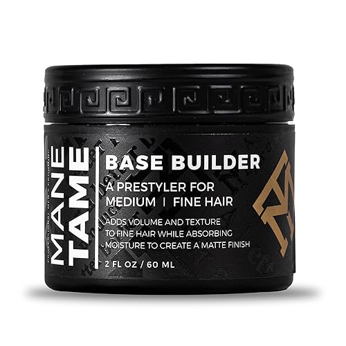 MANE TAME Base Builder 2oz - Prestyling Hair Balm for Medium - Fine Hair, Adds Volume + Texture with a Matte Natural Finish Beauty & Personal Care Mane Tame Professional Men's Grooming