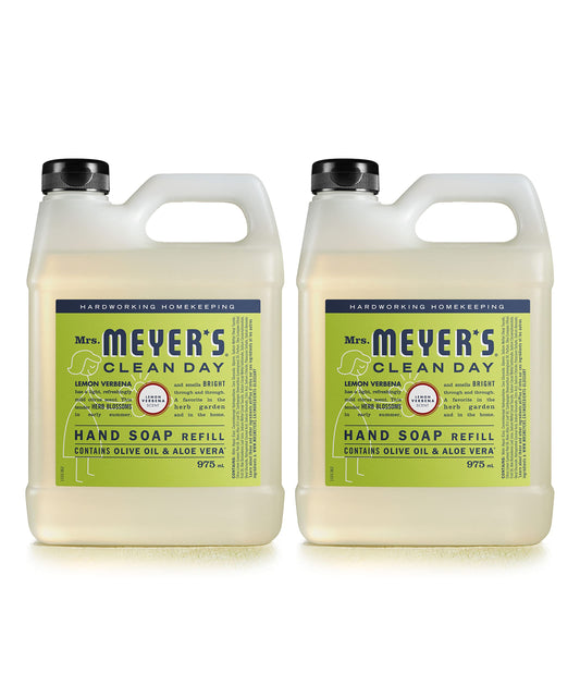 MRS. MEYER'S CLEAN DAY Hand Soap Refill, Made with Essential Oils, Lemon Verbena, 33 Fl. Oz - Pack Of 2 Beauty & Personal Care Mrs. MEYER'S
