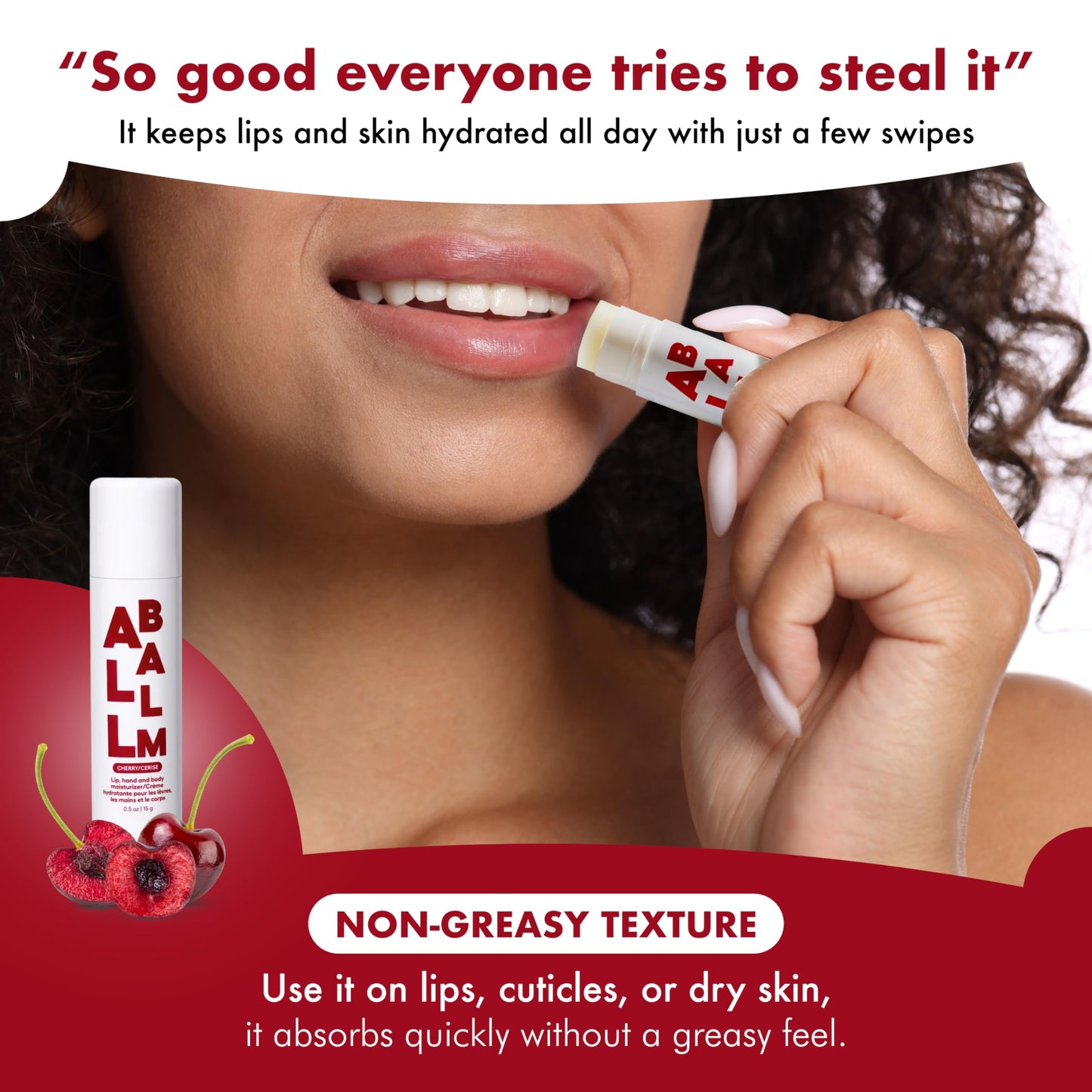 Zizia Cherry Giant Multi All Balm Stick - Moisturizing and Hydrating Stick for Lips, Hands & Body - with Shea Butter, Jojoba Oil, Aloe Vera, Calendula Beauty & Personal Care Zizia Botanicals
