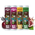 Eco Lips Mongo Kiss Organic Lip Balm 4 Pack Peppermint, Pomegranate, Vanilla Honey, Black Cherry - 100 Percent USDA Organic - Soothe, Moisturize Dry Beauty & Personal Care Eco Lips