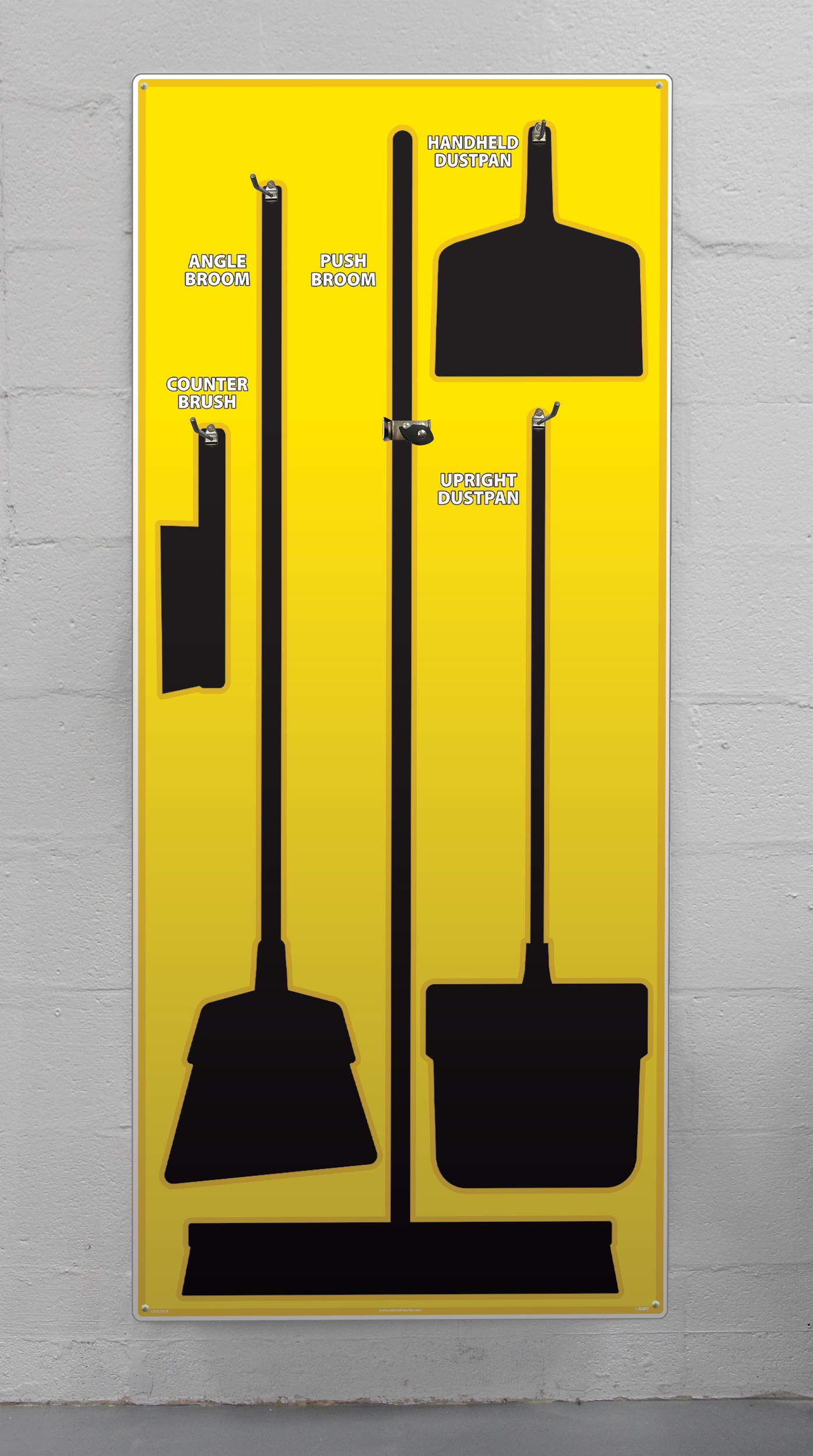 NMC SB107FG 5S Janitorial Shadow Board, Yellow/Black, 68"X30", ProSeriesAcrylic (Tools Sold Separately) Beauty & Personal Care NMC