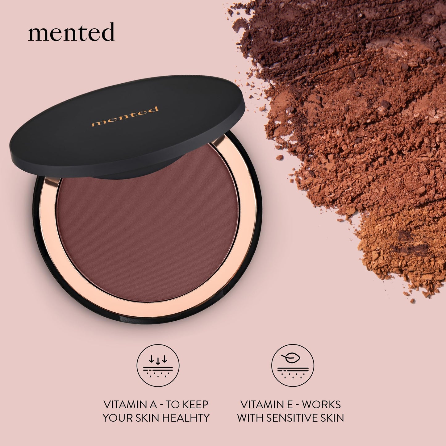 Mented Cosmetics Made in Italy, Cruelty Free Makeup, Vegan, Paraben Free, Shimmer Bronzer, Highlighter Bronzing Powder Palette for Face with Vitamin E Beauty & Personal Care Mented