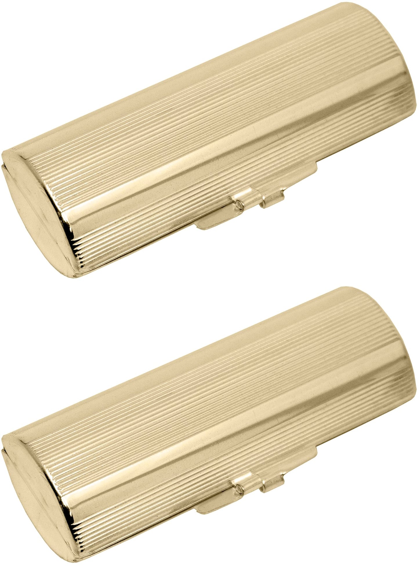 Stephanie Imports Set of 2 Capsule Shaped Lipstick Cases (Gold Ridges) Beauty & Personal Care Stephanie Imports