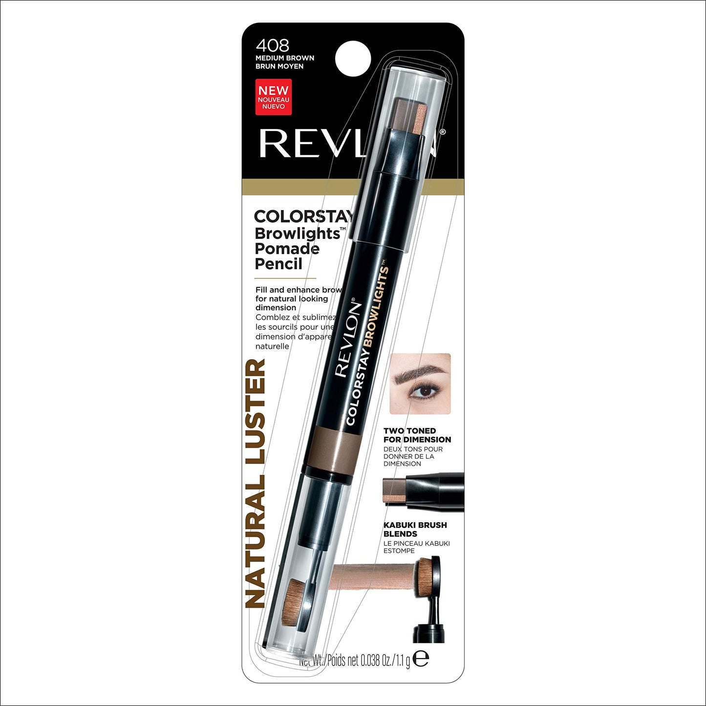 Revlon Colorstay Browlights Pencil, Eyebrow Pencil & Brow Highlighter, Medium Brown, 0.038 Beauty & Personal Care REVLON