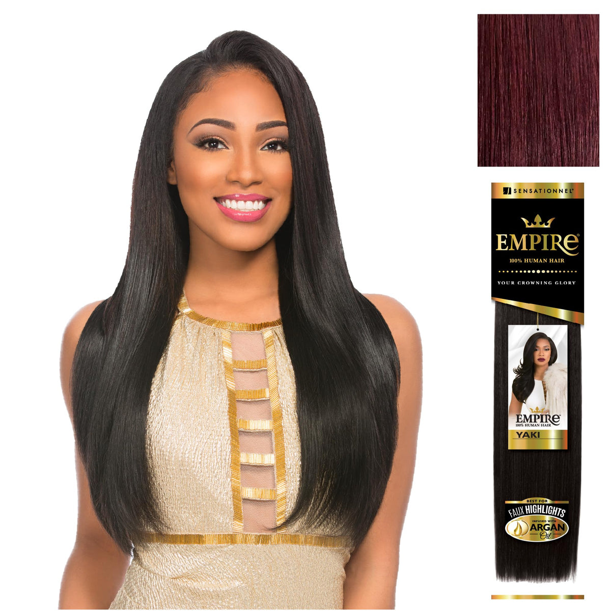 Sensationnel Empire Yaki Human Hair,1 Pack 14 inch, 530