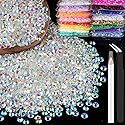 4000pcs 4mm Resin Rhinestones Bulk, Transparent AB Flatback Round Jelly Rhinestones Bedazzling Non Hotfix Crystal Gems Large Quantity Wholesale Beauty & Personal Care BELLEBOOST