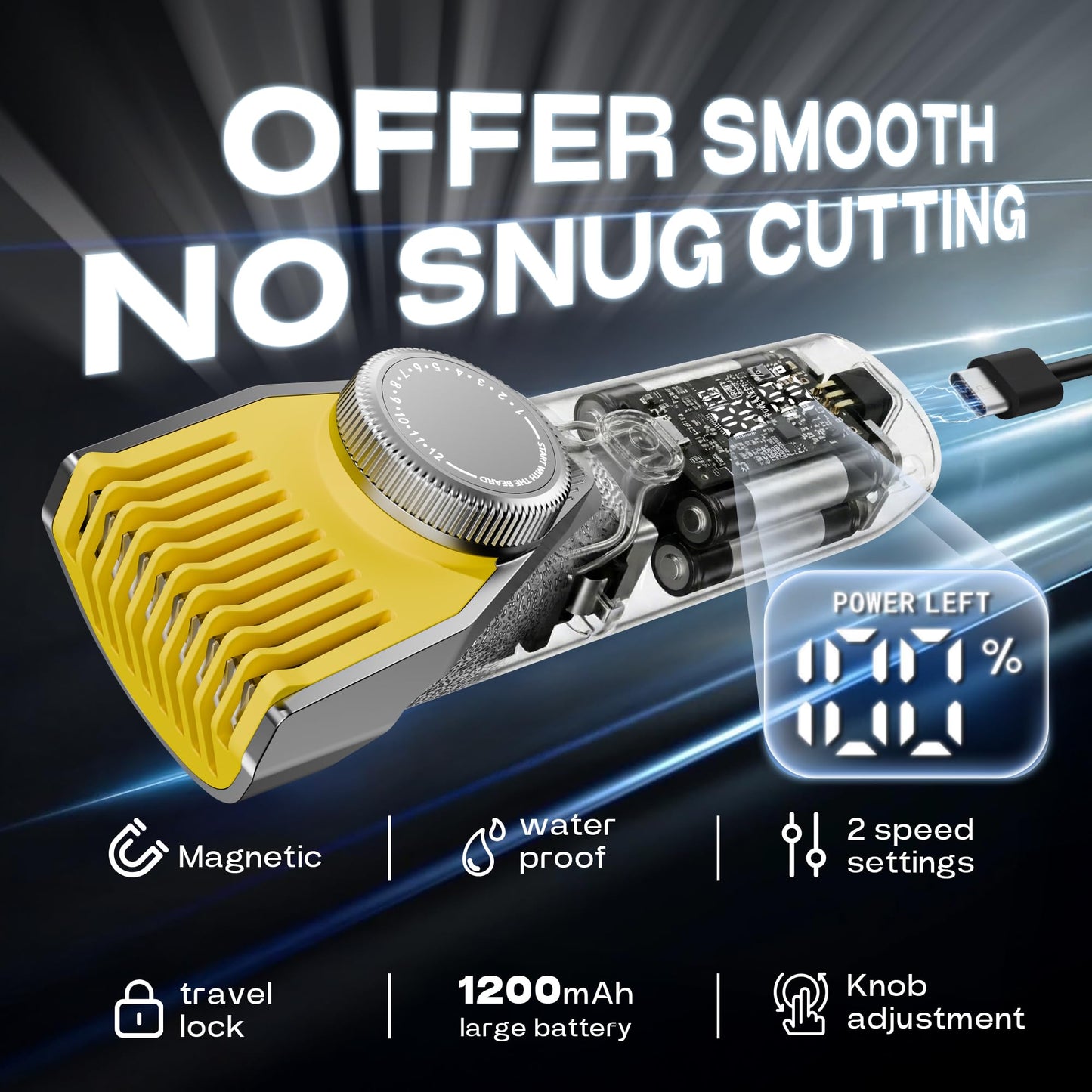 Beard Trimmer for Men, Magnetic All-in-One Mens Grooming Kit, 24-Setting Precision Dial, 4.5Hr Long Battery Cordless Hair Clippers for Men, IPX7 Beauty and Personal Care Prettywill