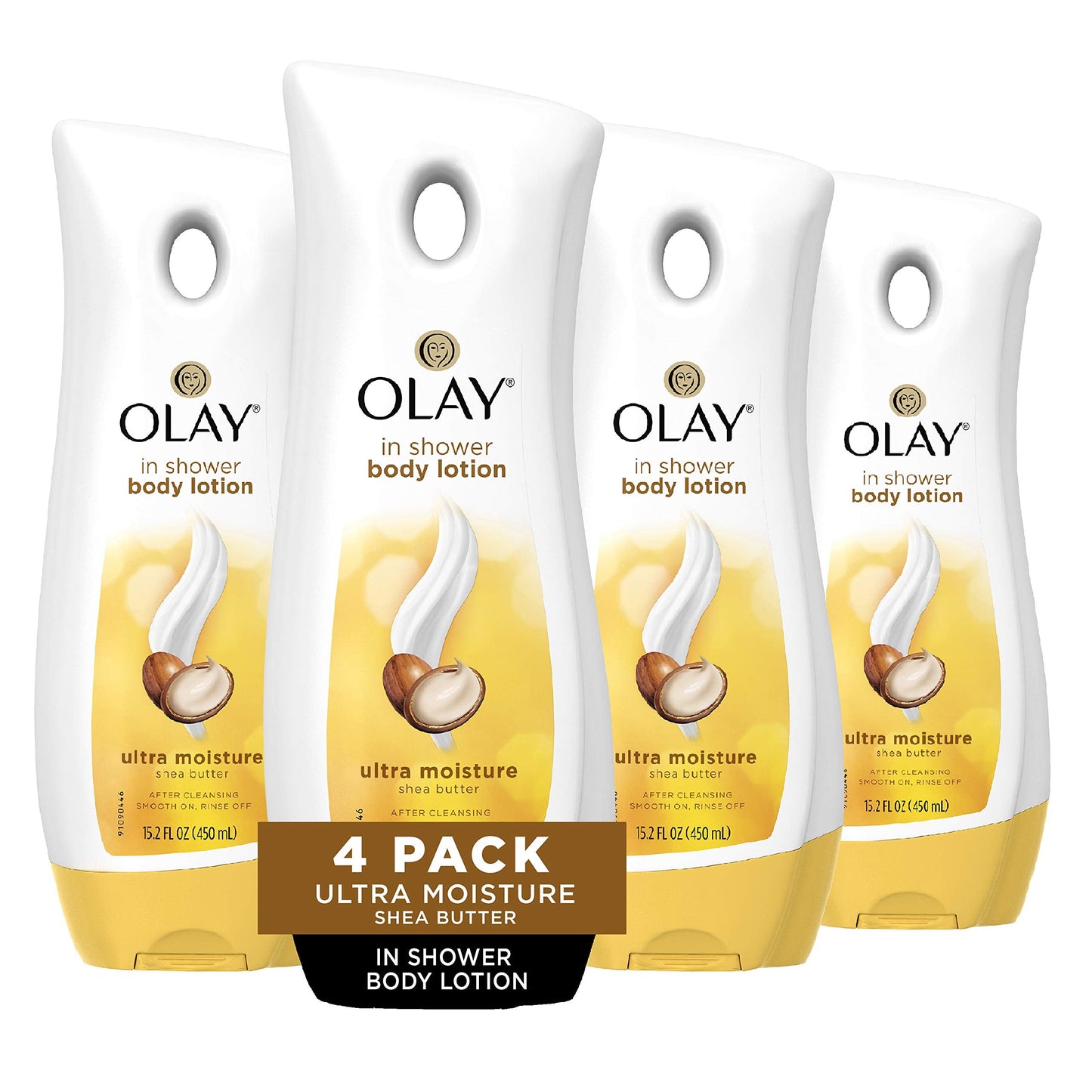 Olay Ultra Moisture Shea Butter In-Shower Body Lotion, Improves Dry Skin Hydration in 5 Days, 15.2 Fl Oz (Pack of 4) Beauty & Personal Care Olay