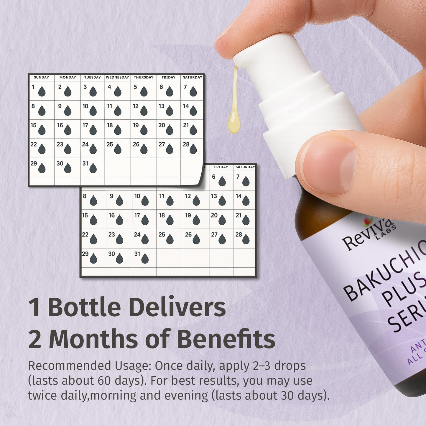 Reviva Labs Bakuchiol Serum - Natural Retinol Alternative Serum for Face with Alfalfa & Artichoke Extract - Hydrating Vegan Formula for Smoother Beauty & Personal Care Reviva Labs