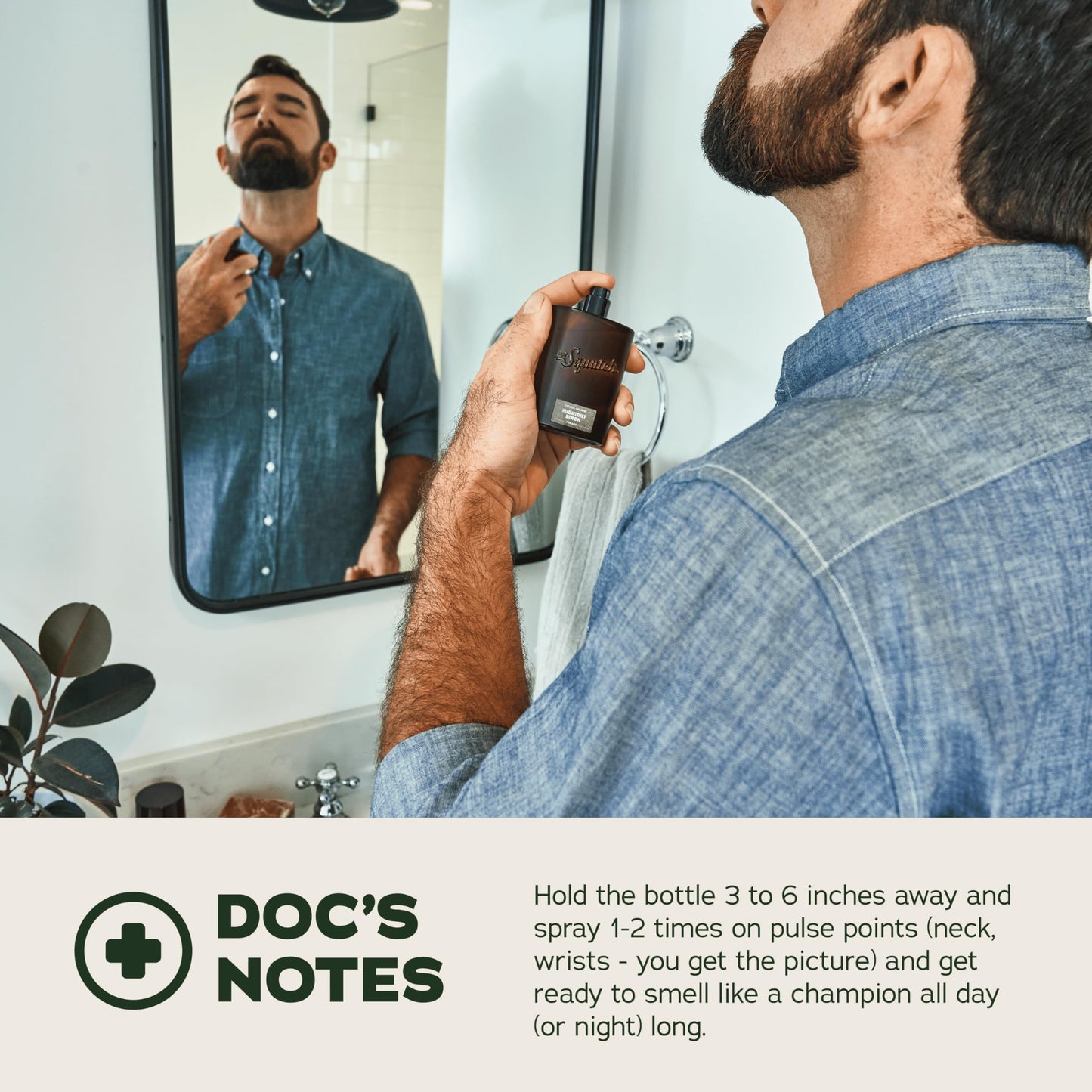 Dr. Squatch Natural Cologne for Men - Scent-Lock Technology and Sustainably-Sourced Ingredients - Midnight Birch Cologne (1.7 fl oz) Beauty & Personal Care Dr. Squatch