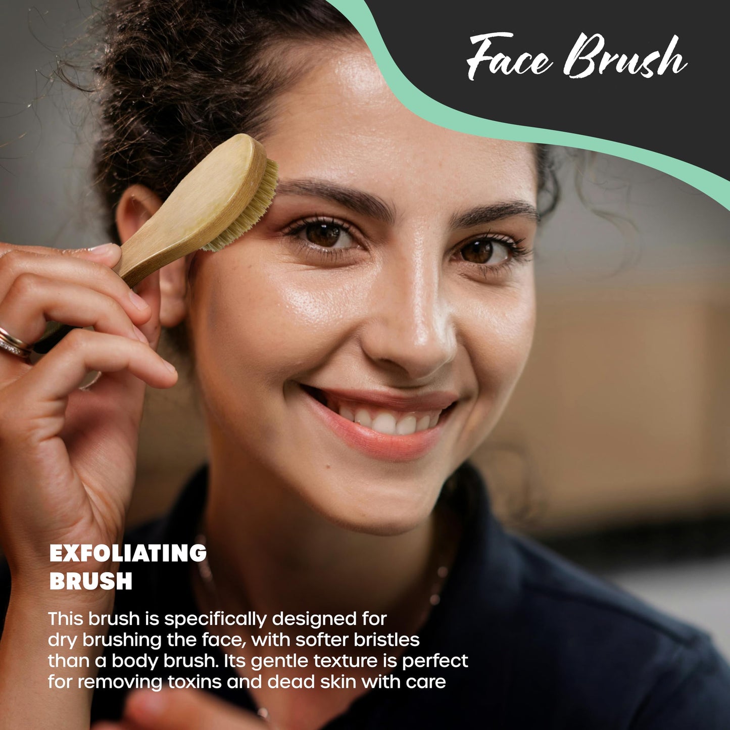Nevlers 5-Pack Natural Boar Bristle Wood Dry Brush Set for Skin Exfoliation Beauty and Personal Care Nevlers