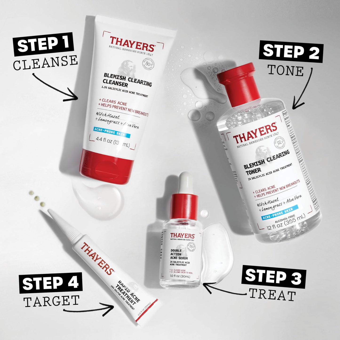 Thayers Double Action Acne Serum with Salicylic Acid, Acne Treatment Face Serum with 2% Salicylic Acid and Niacinamide, Soothing and Non-Stripping Beauty & Personal Care THAYERS