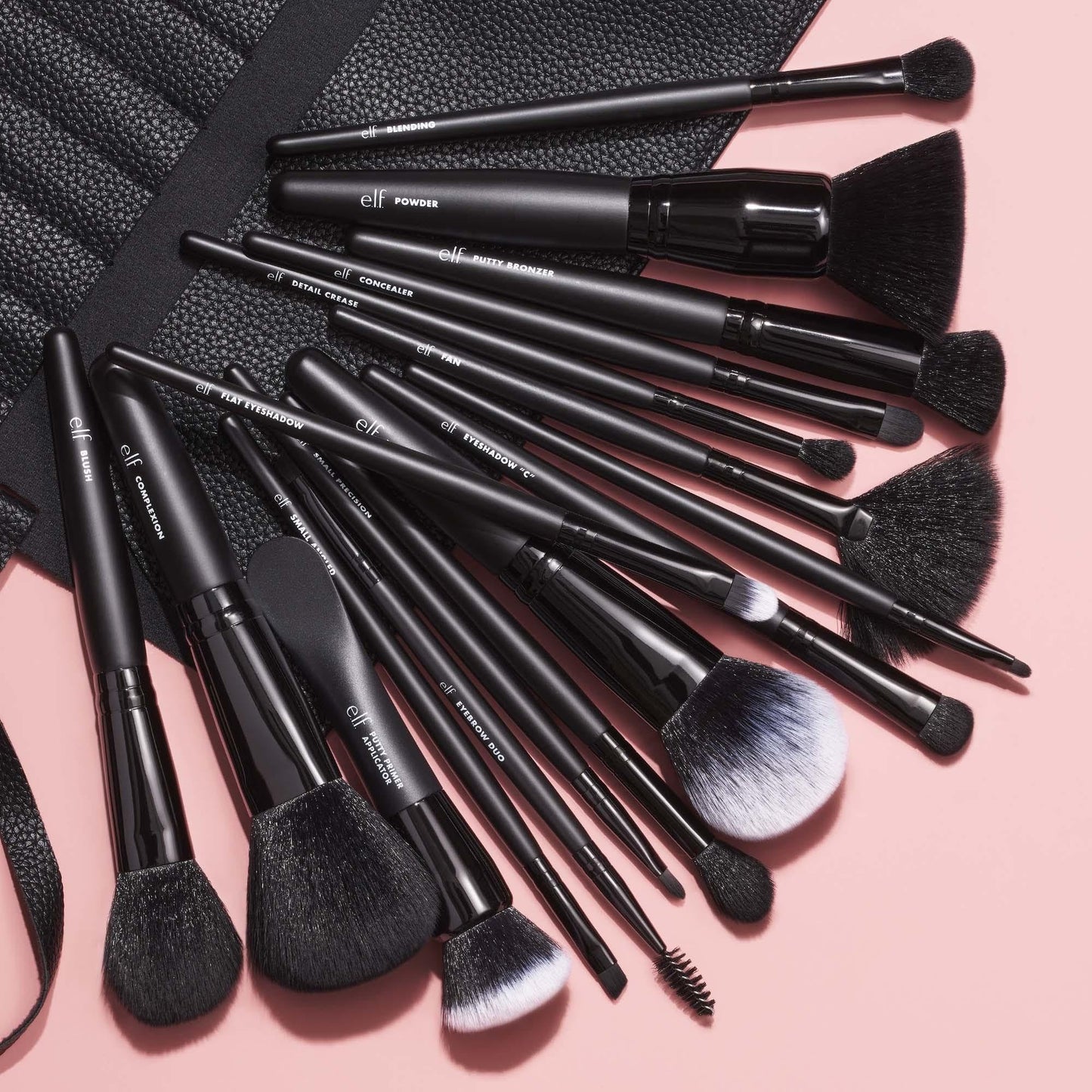 e.l.f. Ultimate Makeup Brush Set & Travel Roll, 17-Piece Brush Kit, Brushes For Eyeshadow, Foundation, Powder, Concealer & more, Vegan Beauty & Personal Care e.l.f.