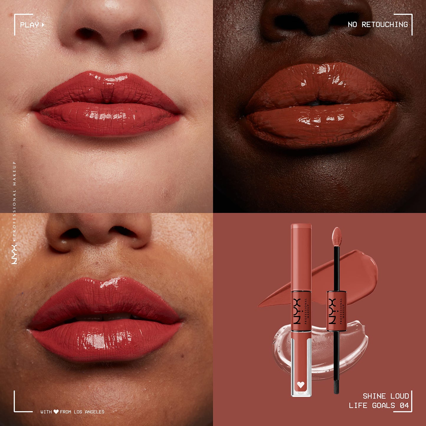 NYX PROFESSIONAL MAKEUP Shine Loud, Long-Lasting Liquid Lipstick with Clear Lip Gloss - Life Goals (Peach Nude) Beauty & Personal Care NYX PROFESSIONAL MAKEUP