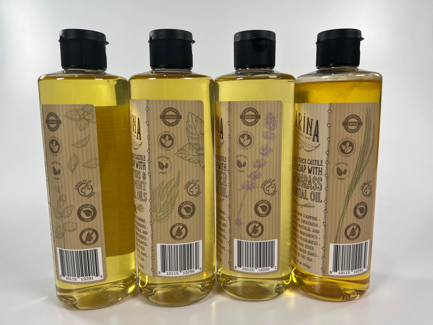 Varina Liquid Organic Castile Soap Variety - 16 oz Beauty & Personal Care Varina