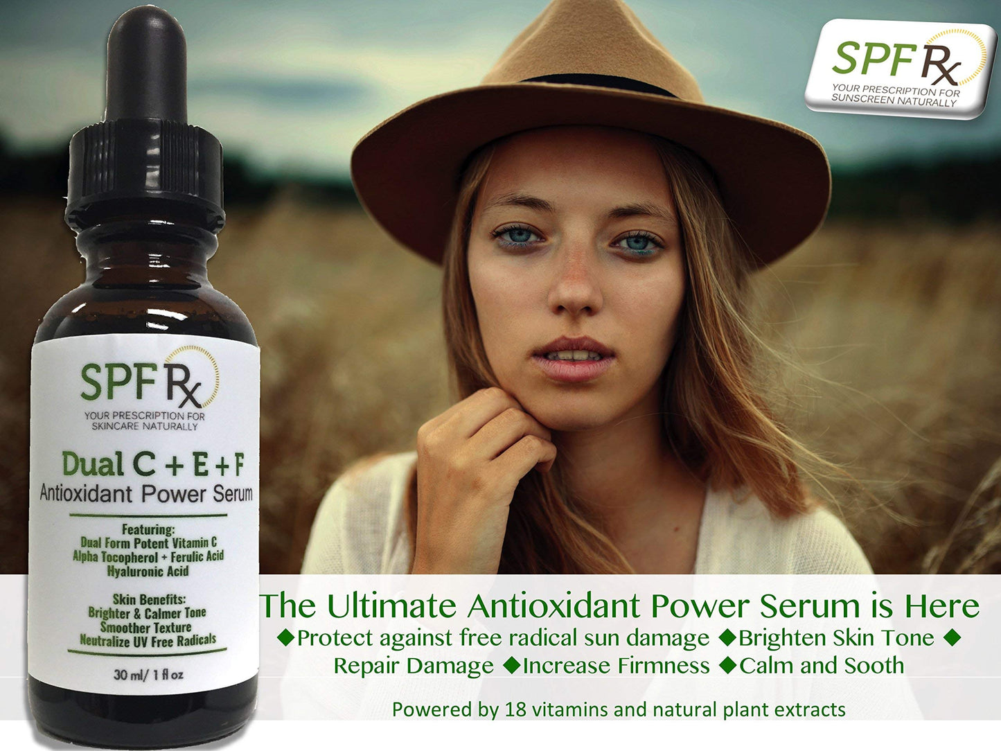 ! SPF Rx Dual Vitamin CE Ferulic, Antioxidant Power Serum - Best for Tightening Skin, Face - Anti Winkle - Cosmetic Solutions for Brighter Skin Beauty & Personal Care SPF Rx
