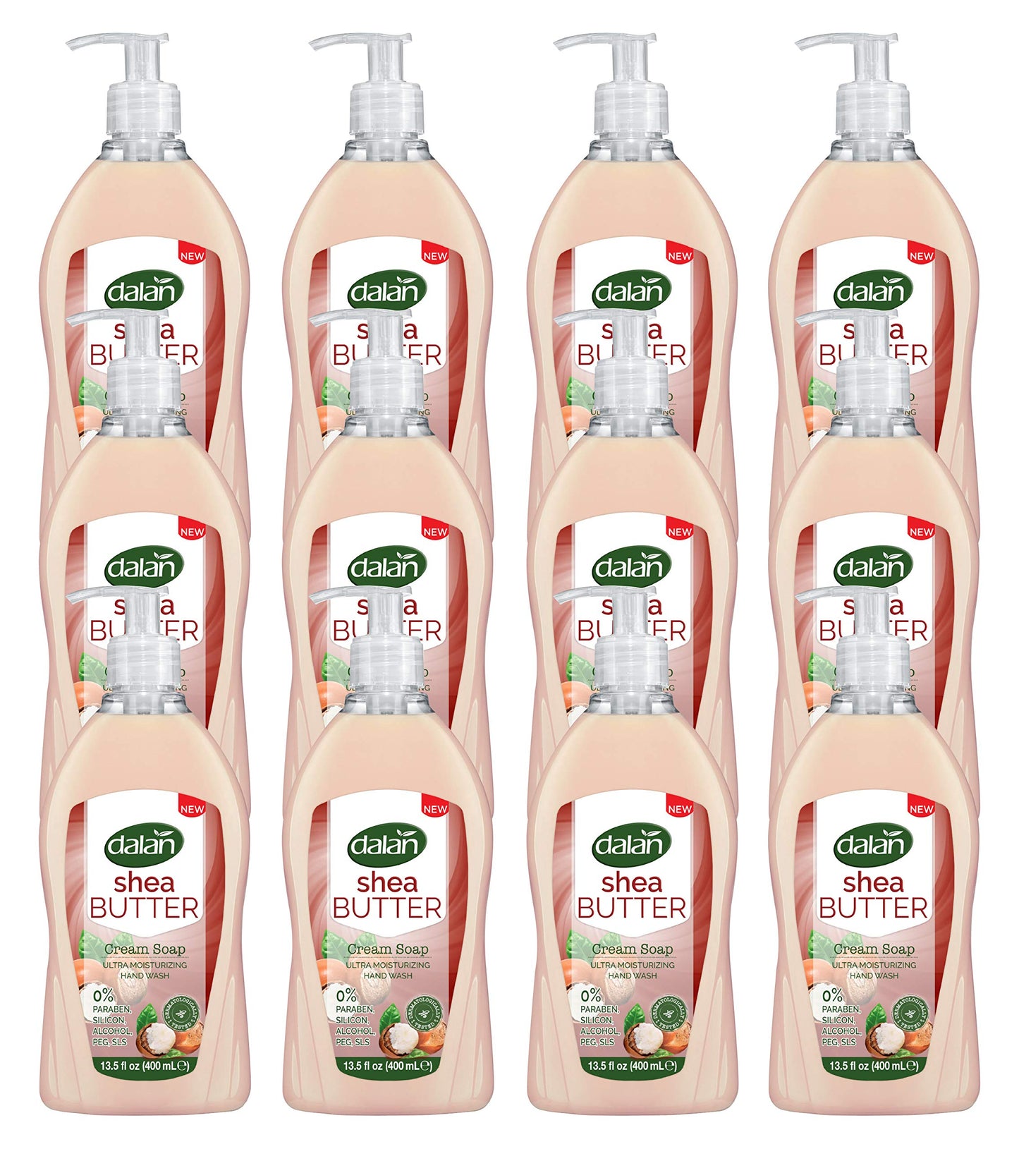 Dalan Shea Butter Cream Ultra Moisturizing Liquid Hand Soap for Normal and Dry Hands Fresh Clean and Soft Feeling (13.5 Fl Oz / 400 mL (Pack of 12)) Beauty & Personal Care Dalan