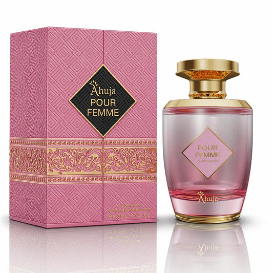 AHUJA Pour Femme Eau De Parfum 3.4oz - Luxurious Women’s Fragrance w/Notes of Floral Iris, Patchouli & Vanilla - Elegant, Long Lasting Perfume Beauty & Personal Care AHUJA