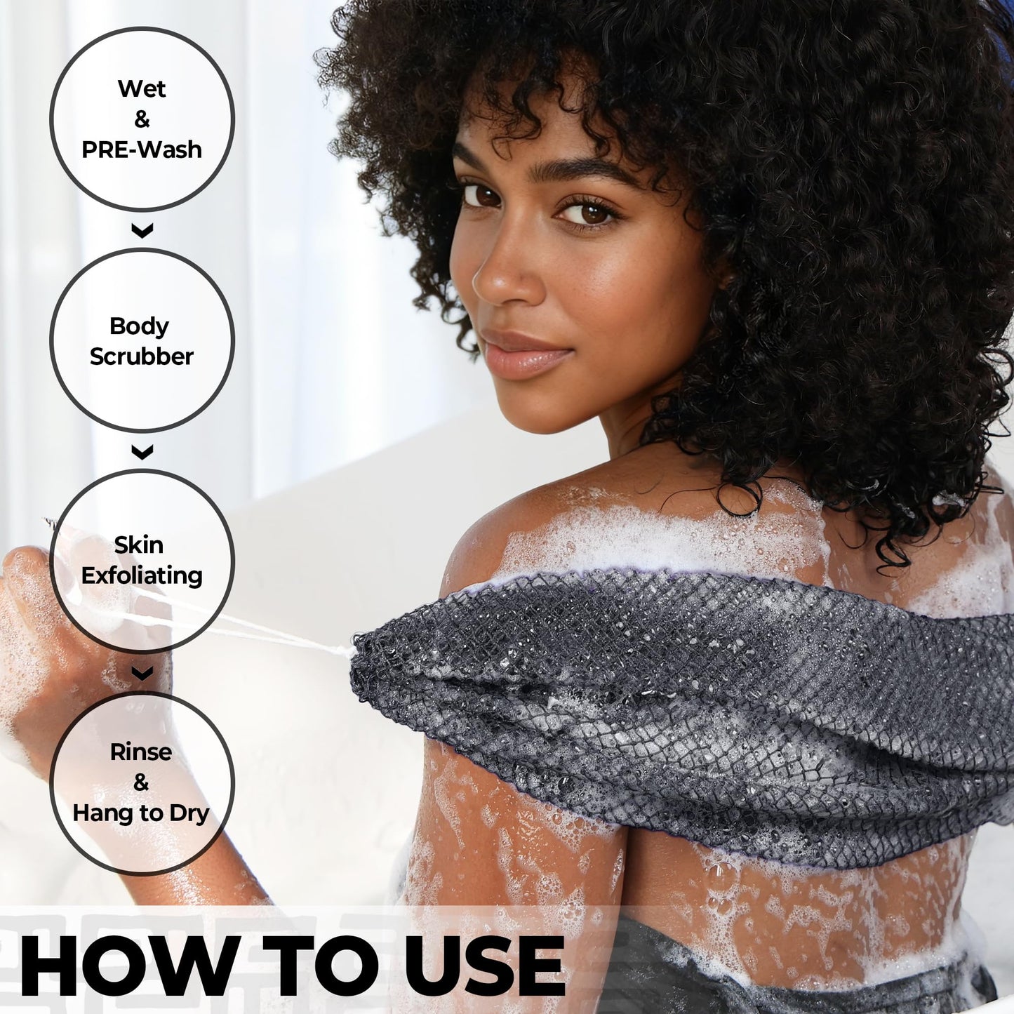 African Net Sponge Authentic - 2 Pieces Exfoliating Body Scrubber Bath Sponge York&Slate - Back Scrubber Washcloth for Shower - Real African Scrub Beauty and Personal Care RelaxScene