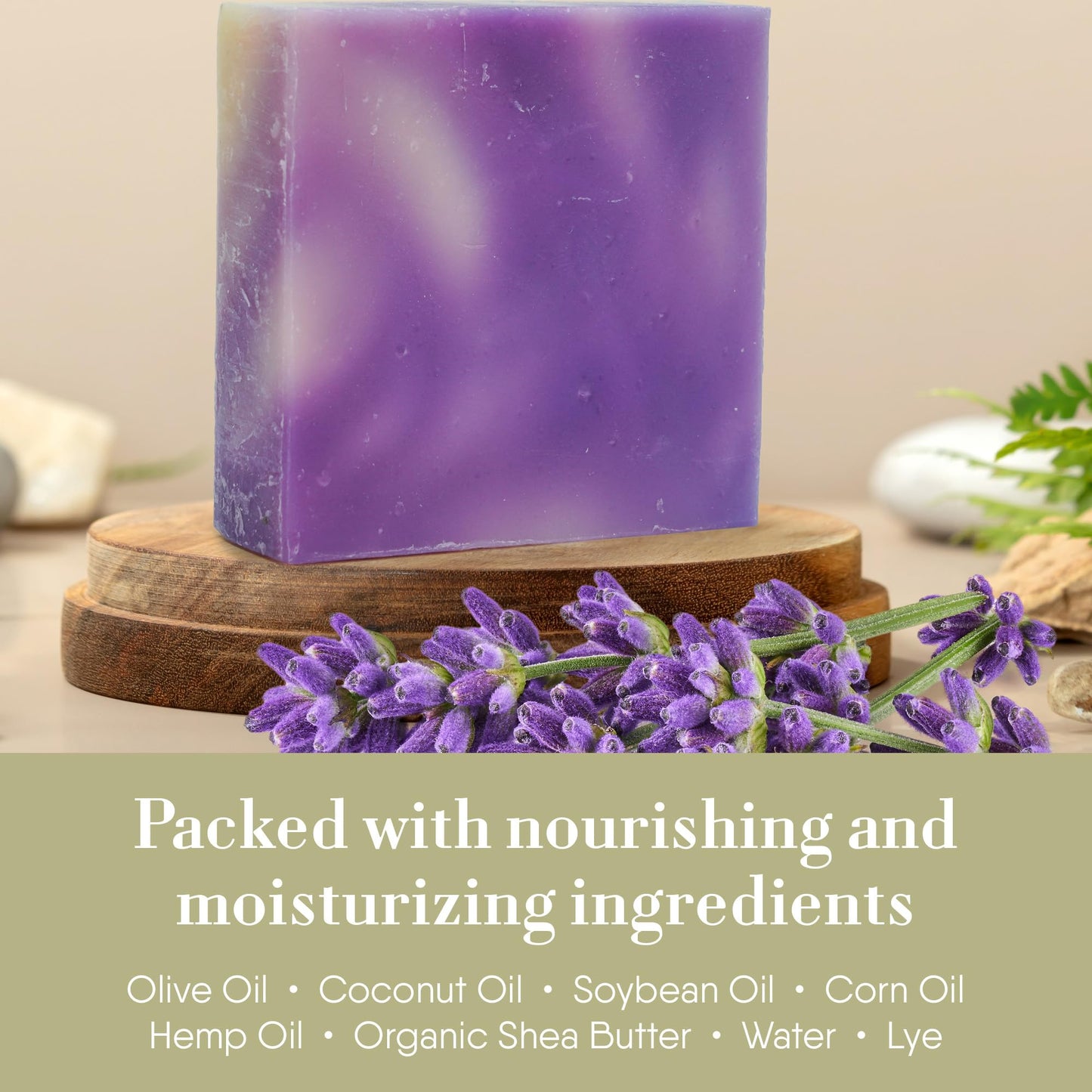 360Feel Lavender Soap - Made in The USA - Castile Handmade, All Natural, Cold Processed Infused with Refreshing Lavender Essential Oil for Relaxation Beauty & Personal Care 360Feel