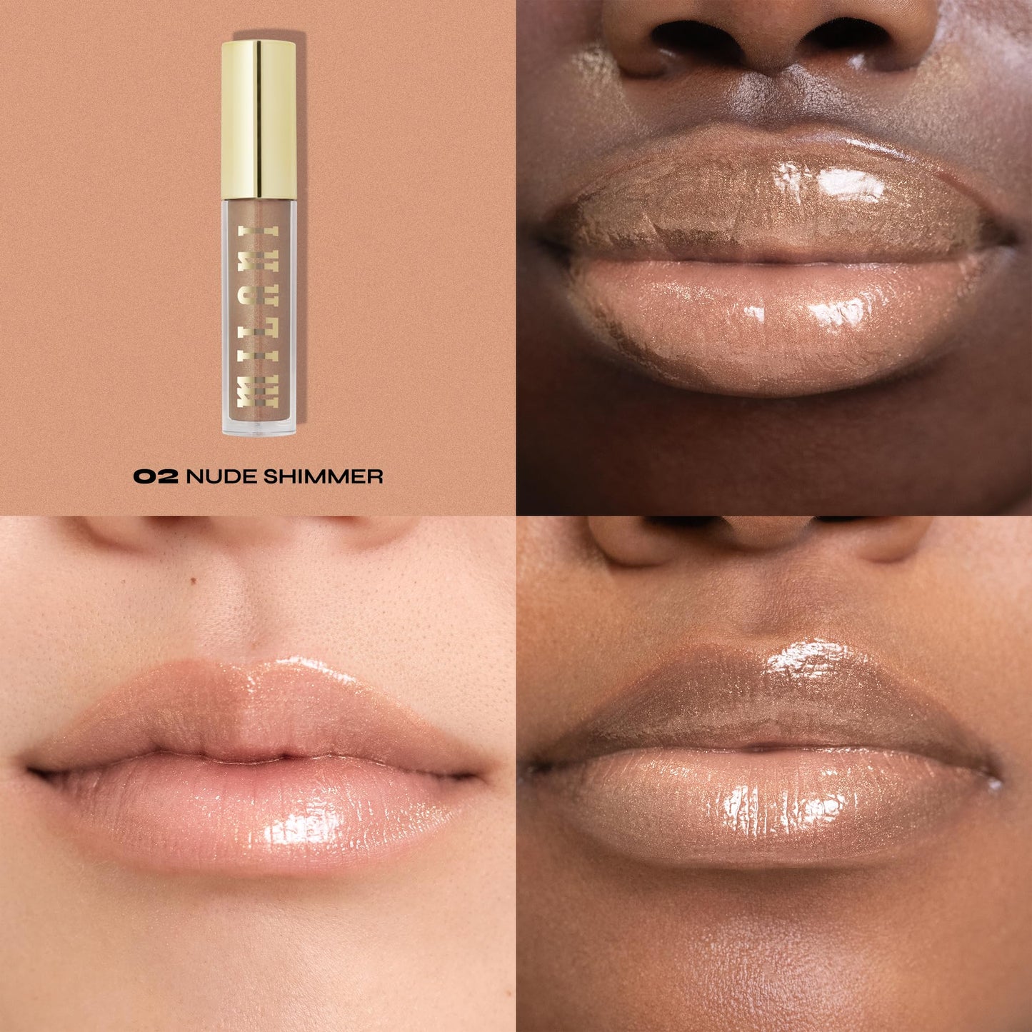 Milani Lip Gloss, Keep It Full Nourishing Lip Plumper with Hyaluronic Acid & Peptides for Soft, Fuller-Looking Lips (0.13 Fl. Oz.) Nude Shimmer Beauty and Personal Care Milani