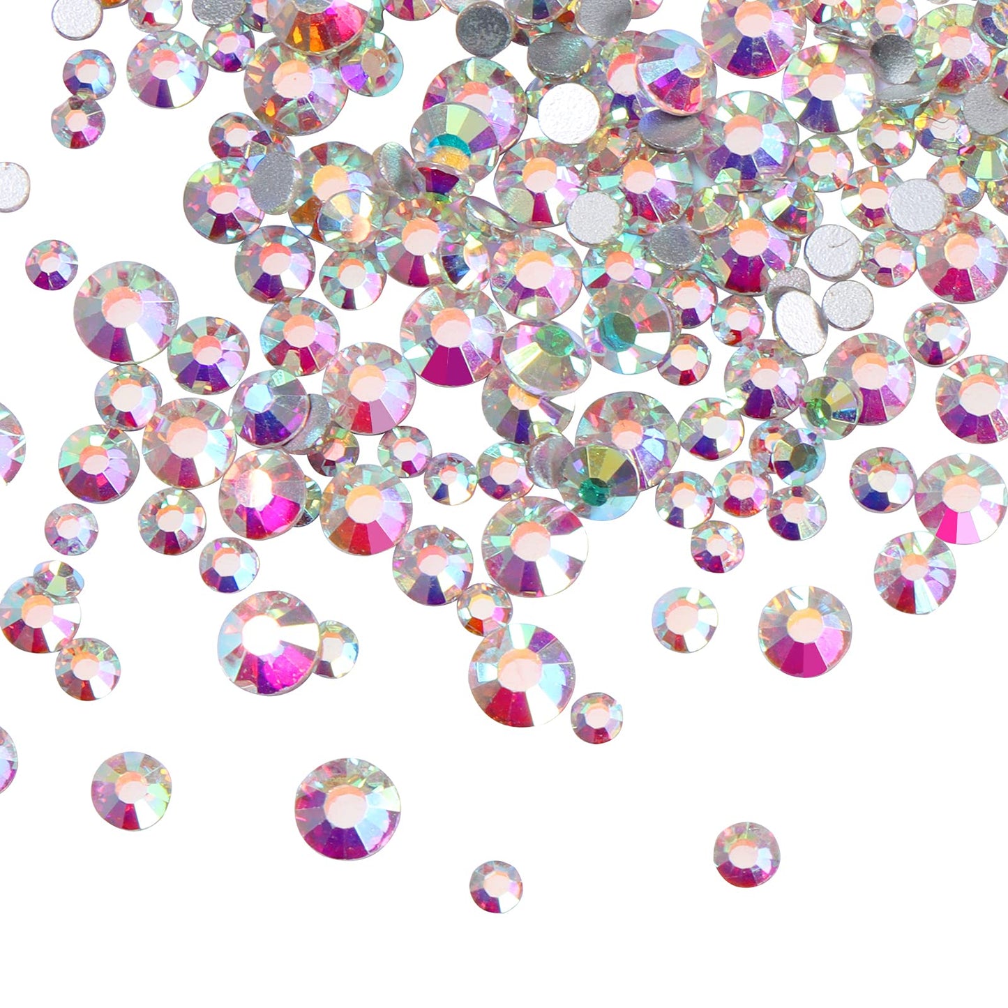 Jollin Bedazzling Kit - 3456pcs Glass Flatback Rhinestones for Nails Art & Crafting, Bulk Crystal AB Gems Stones in 6 Sizes (SS4-SS12), Non-Hotfix Beauty & Personal Care Jollin