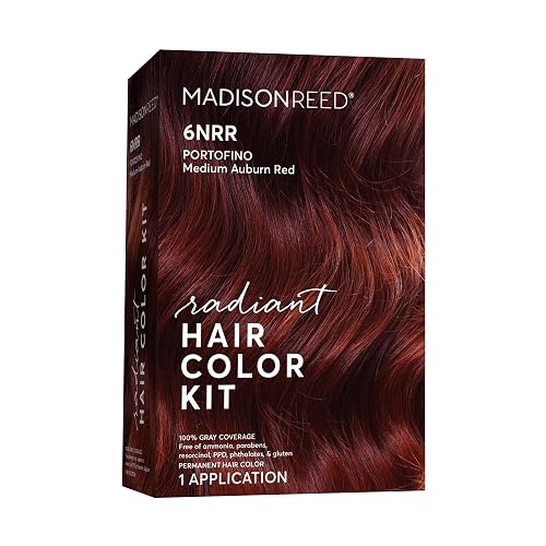 Madison Reed Radiant Hair Color Kit - 6NRR Medium Auburn Red (Portofino Red), Salon-Quality Permanent Hair Dye, Superior Gray Coverage & Dimensional Beauty & Personal Care Madison Reed