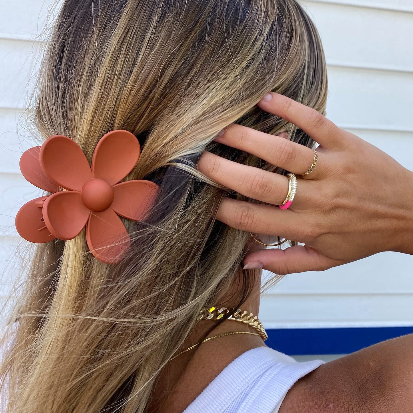 Flower Hair Claw Clips 8PCS Cute Hair Clip Big Daisy Hair Clips Strong Hold Jaw Flower Clip Barrettes Large Hair Clamps Accessories Thick Hair Beauty & Personal Care MAJOMI