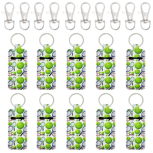allydrew 10 Pack Chapstick Holder Keychain, Keyring for Lip Balm Lip Gloss Lipstick with 10 Pieces Metal Keyring Clasps, Tennis Beauty & Personal Care allydrew