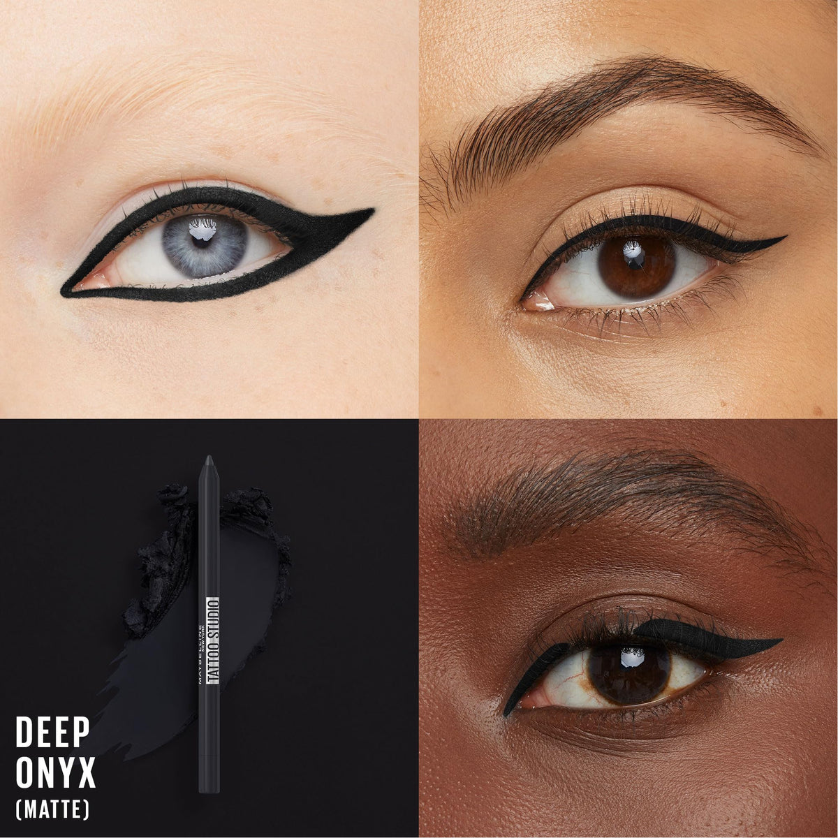 Maybelline TattooStudio Long-Lasting Sharpenable Eyeliner Pencil, Glide on Smooth Gel Pigments with 36 Hour Wear, Waterproof, Deep Onyx, 1 Count Beauty & Personal Care MAYBELLINE