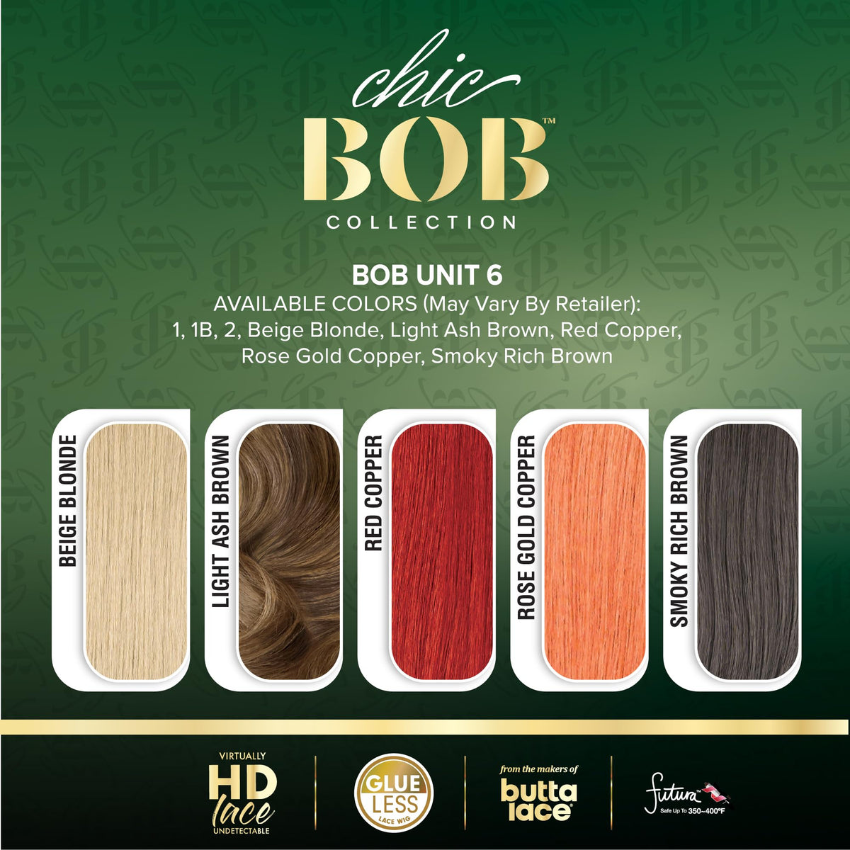 Sensationnel Chicbob Lace Frontwig-Bob Unit 6, 1B OFFBLACK