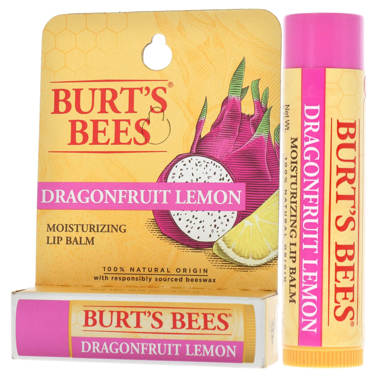 Burts Bees Dragonfruit Lemon Moisturizing Lip Balm Unisex 0.15 oz (I0115832) Beauty & Personal Care Burt's Bees