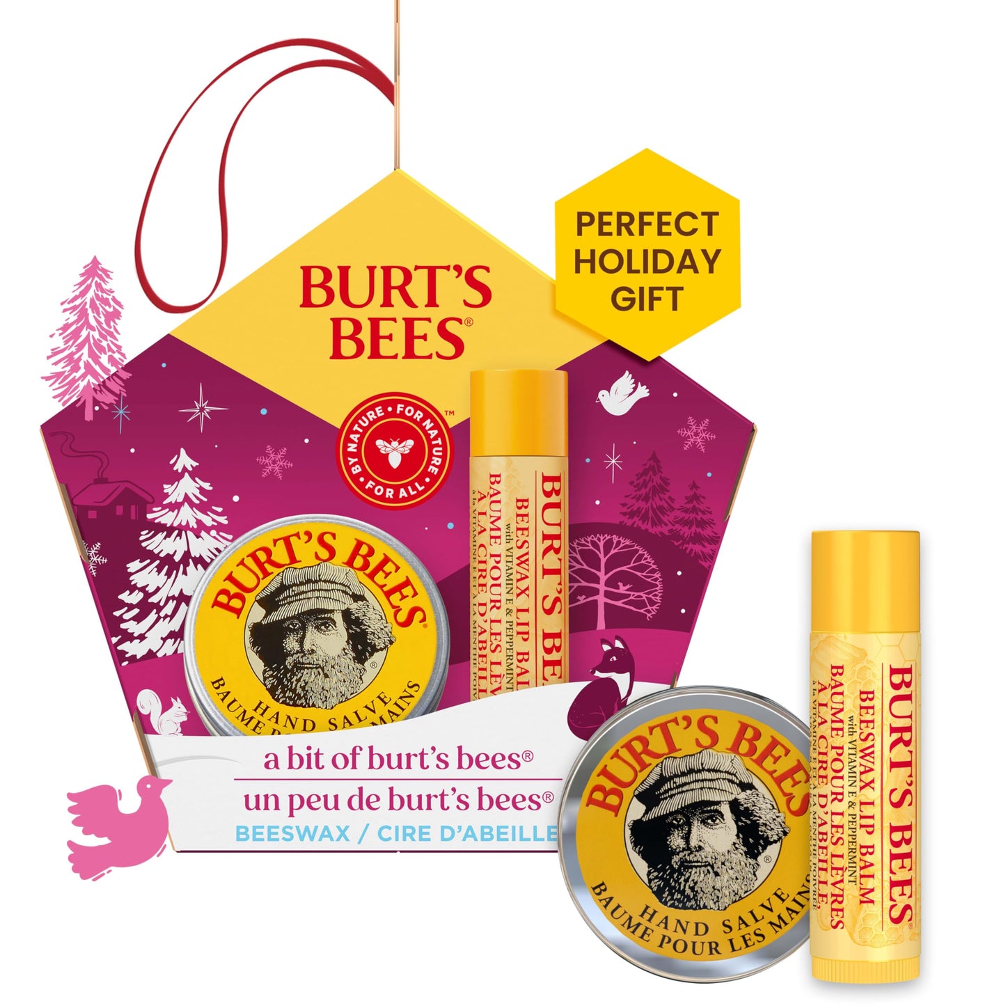 Burt's Bees A Bit of Burt's Bees Beeswax Lip Balm and Hand Salve Gift Set, Natural Origin Skin Care and Lip Care, 2-Piece Set, 0.15 oz./0.3 oz. Beauty and Personal Care Burt's Bees