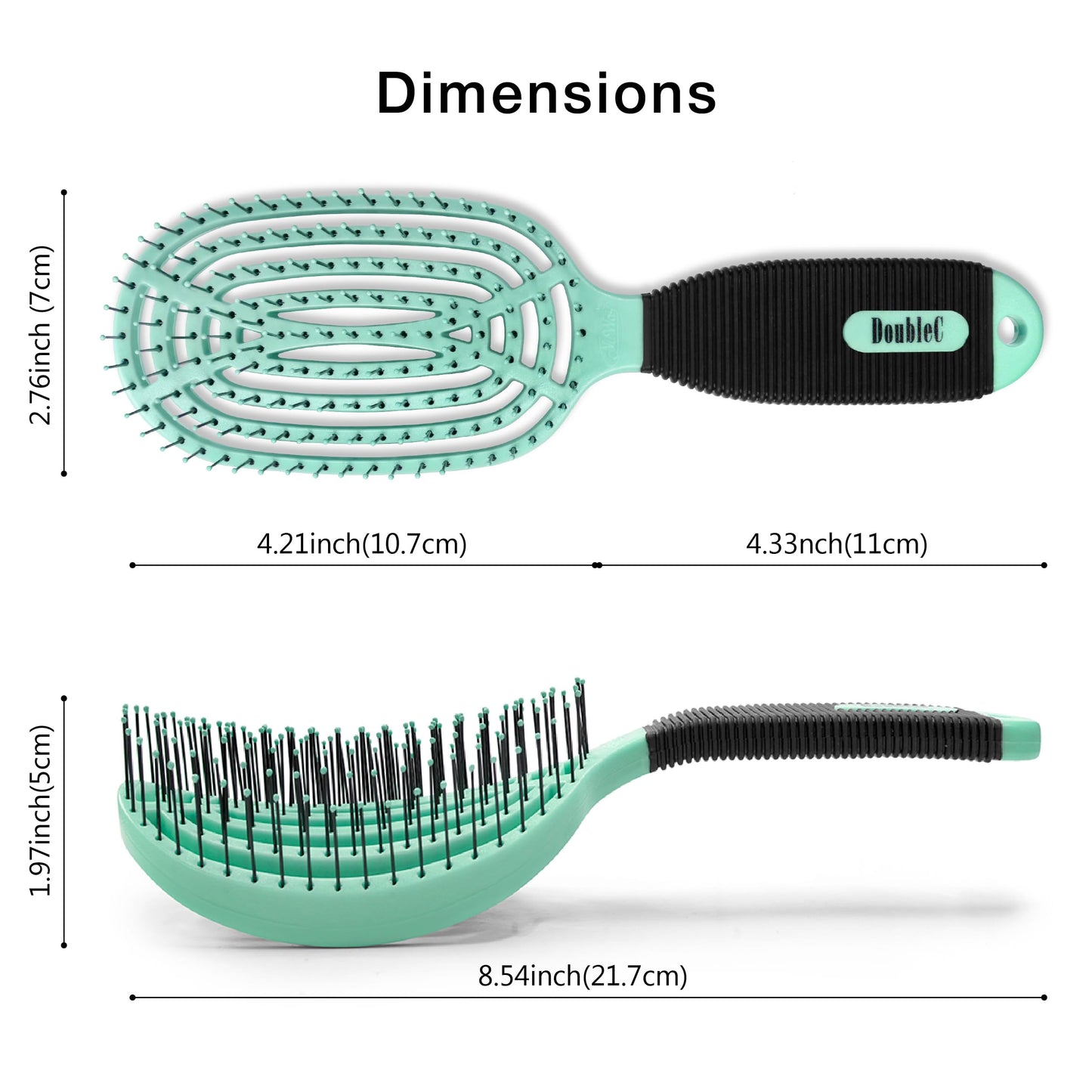 NuWay 4HAIR DoubleC U.S. Patented Double Curved Detangling Brush is Hair Dryer Safe (Mint Green) Beauty & Personal Care NuWay 4Hair