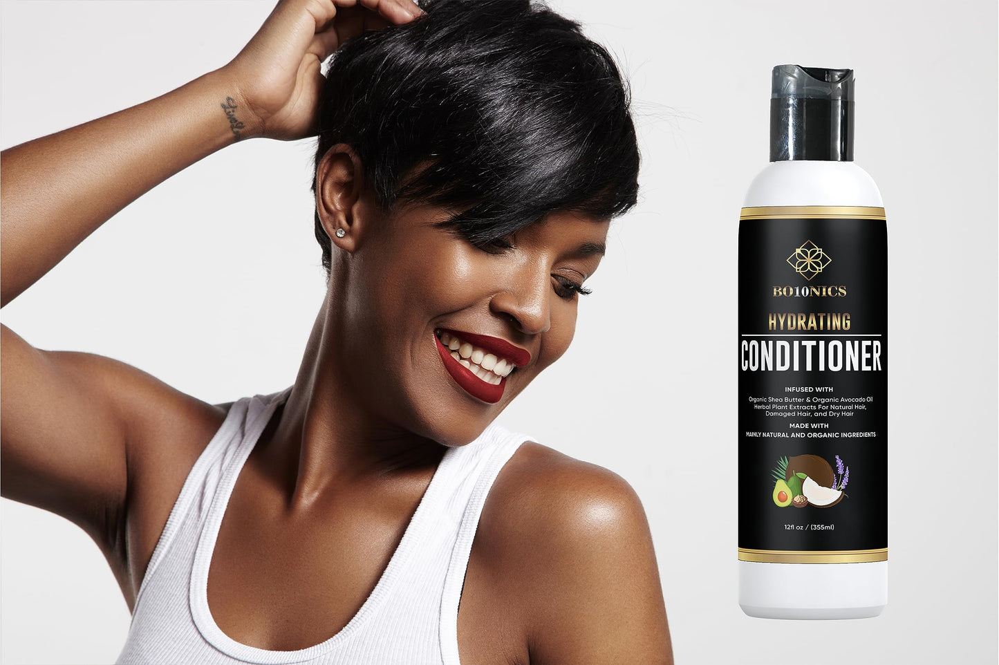 Bo10nics Hydrating Hair Conditioner Clarifying Shampoo - 12fl oz Hair Conditioner for Dry Damaged Hair with Wheat Protein, Shea Butter and Plant Beauty & Personal Care Bo10nics