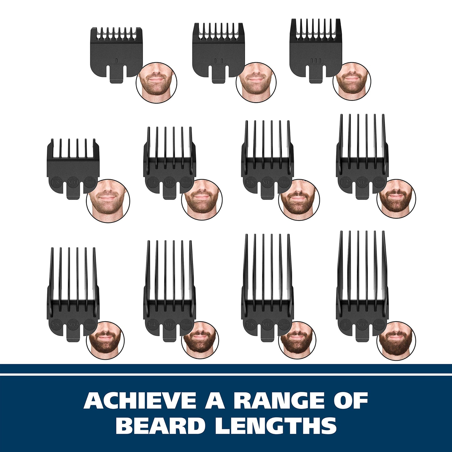 Wahl USA Lithium Ion Total Beard Trimmer for Men with 11 Guide Combs for Easy Trimming, Detailing, & Grooming - Model 9888 Beauty and Personal Care Wahl