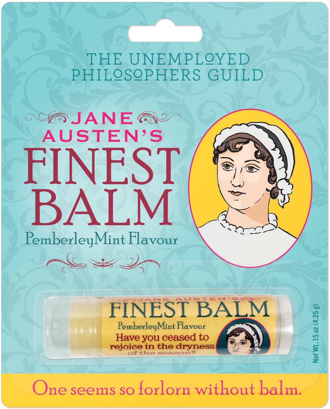 The Unemployed Philosophers Guild Jane Austen's Finest Balm - Peppermint Lip Balm, Cruelty-Free, Made in the USA from Natural and Imported Ingredients Beauty & Personal Care The Unemployed Philosophers Guild