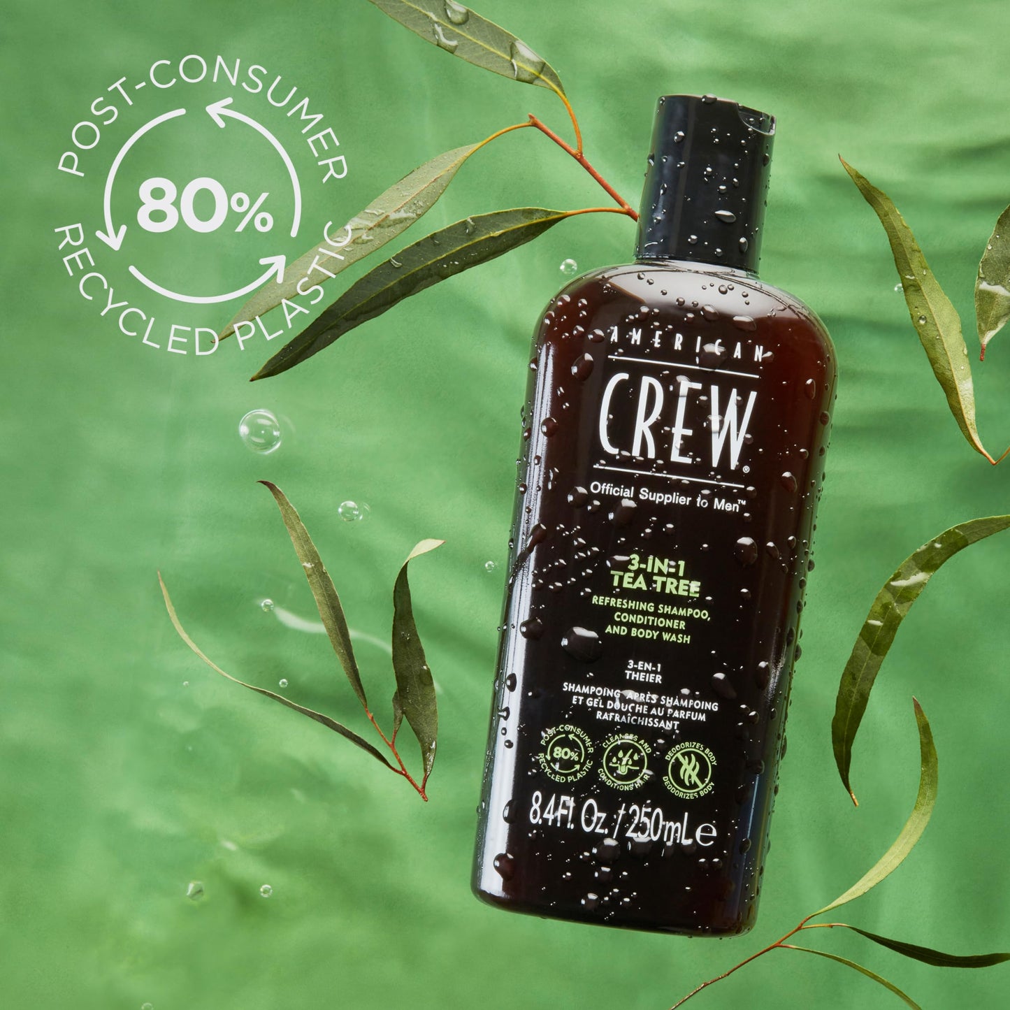American Crew Shampoo, Conditioner & Body Wash for Men, 3-in-1, Tea Tree Scent, 33.8 Fl Oz Beauty and Personal Care AMERICAN CREW