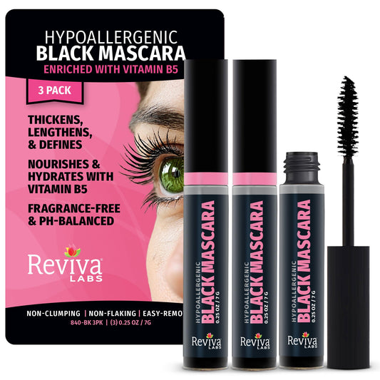 Hypoallergenic Black Mascara for Sensitive Eyes, 3-Pack .25 oz