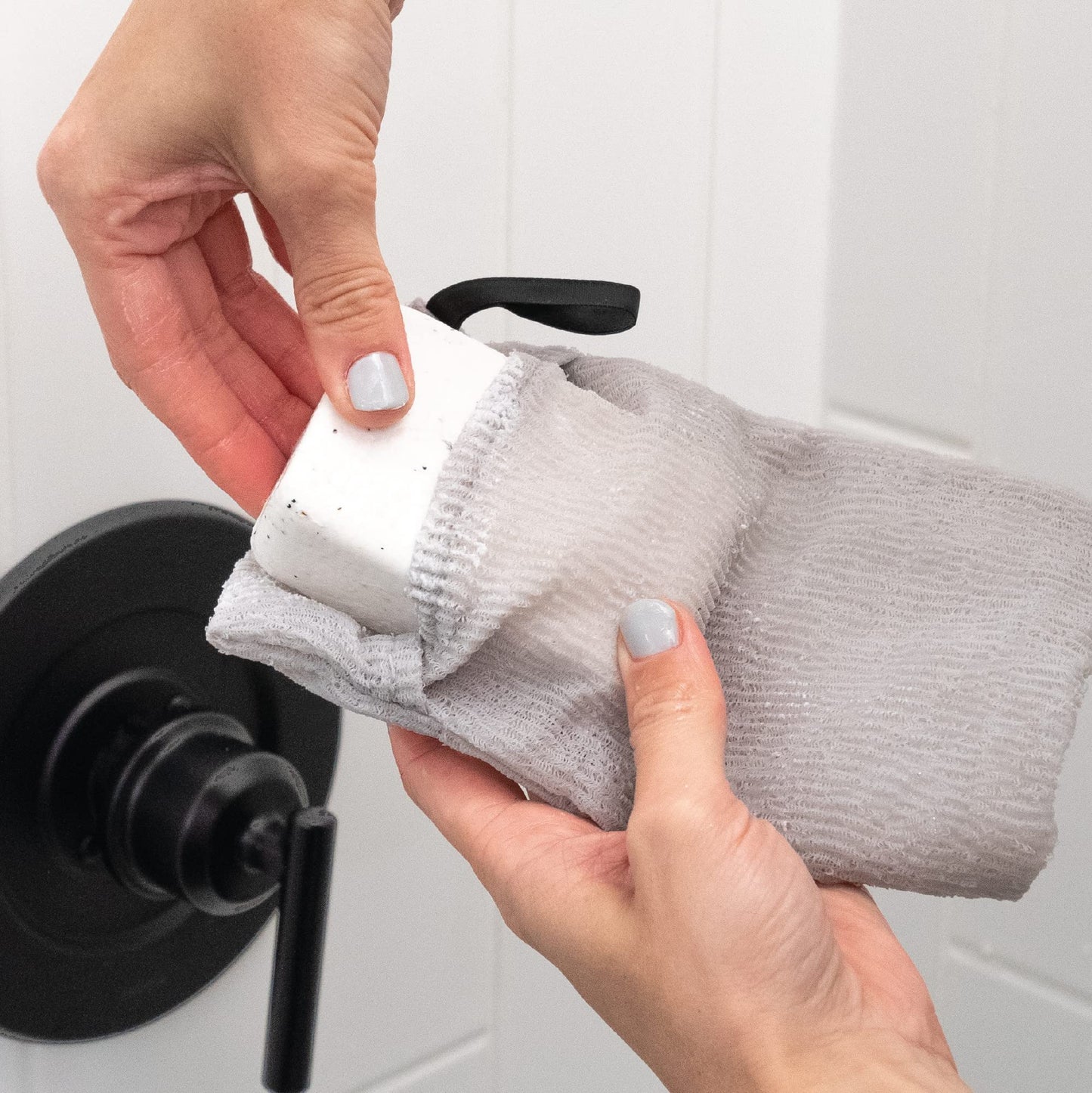 S&T INC. Exfoliating Soap Bag, Bar Soap Pouch for Shower and Bath, 7.6 Inches x 4.5 Inches, Grey, 2 Pack Beauty & Personal Care S&T INC.