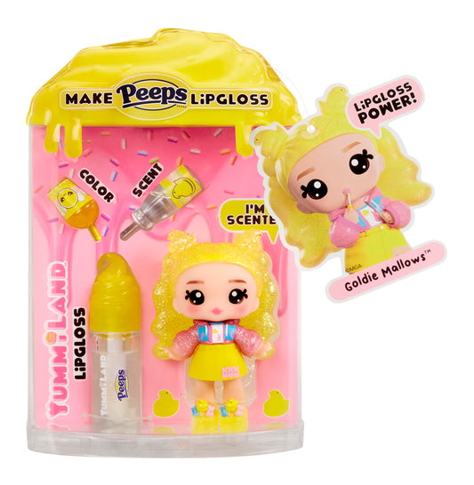 Yummiland x Peeps Lip Gloss Doll - Goldie Mallows, Ages 4+