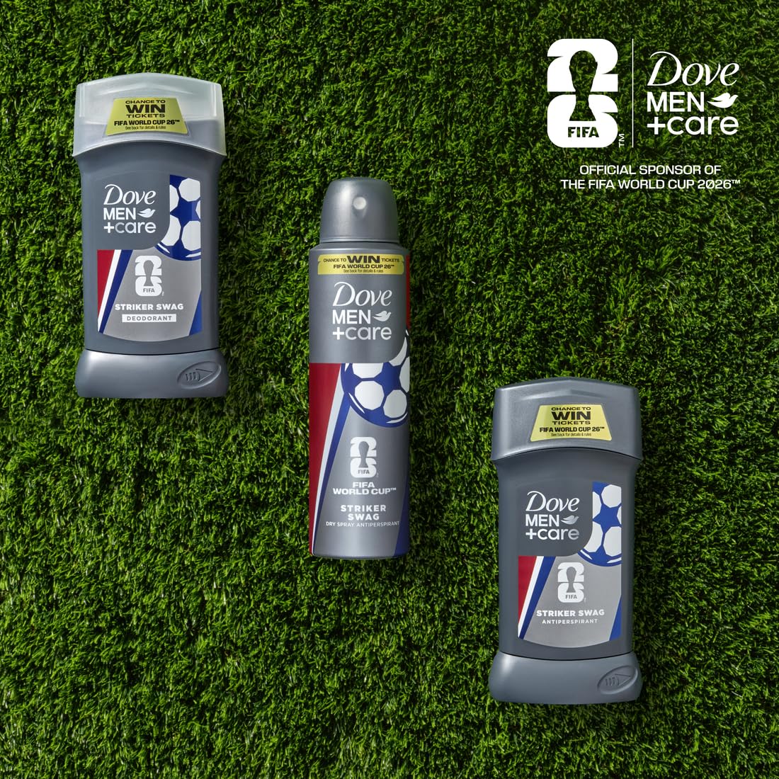 DOVE MEN + CARE Striker Swag Antiperspirant Stick - FIFA World Cup 2026 Edition, 72H Odor?Neutralizing Protection, Skin?Caring Formula - 2.6 oz Beauty and Personal Care DOVE MEN + CARE