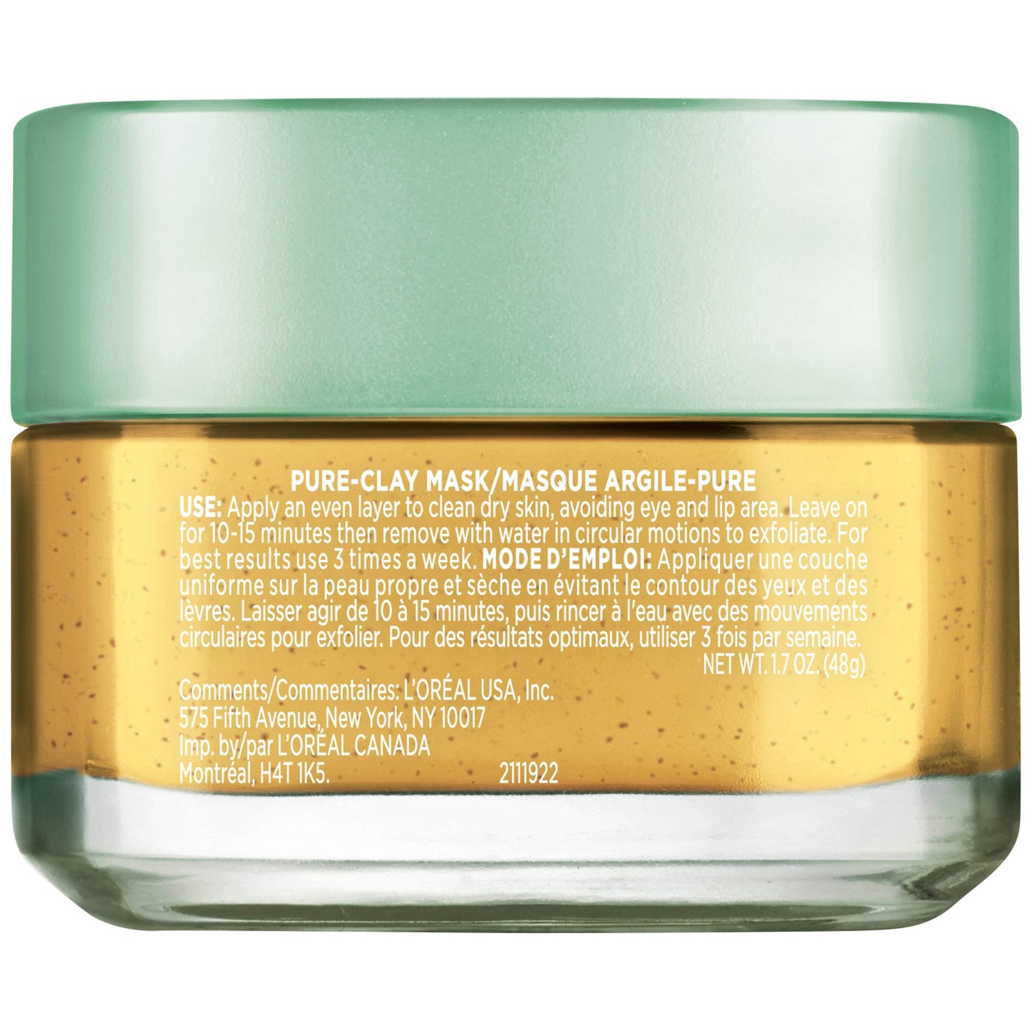 L'Oreal Paris Skincare Pure Clay Face Mask with Yuzu Lemon for Rough Skin to Clarify & Smooth, Clay Mask, at home face mask, 1.7 oz. Beauty & Personal Care L'Oreal Paris
