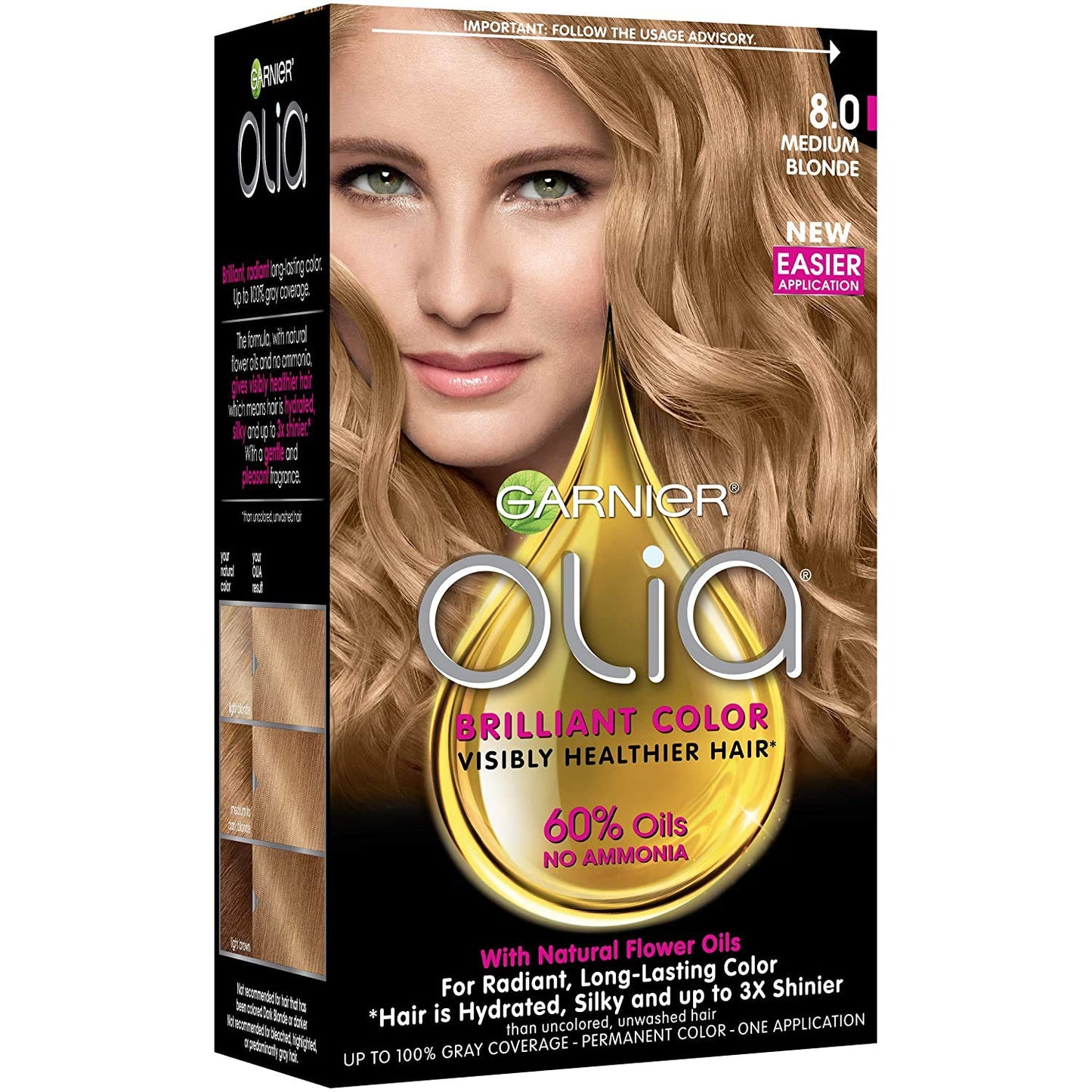 Garnier Olia Ammonia Free Hair Color [8.0] Medium Blonde 1 Each (Pack of 2) Beauty & Personal Care Garnier