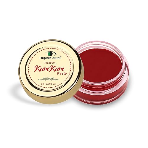 Organic Netra Sindoor/Kumkum Paste | Waterproof Long Lasting, Smudge Proof Sindoor | Pure and Natural Deep Maroon Colour, Long lasting | Enriched Beauty & Personal Care Organic Netra