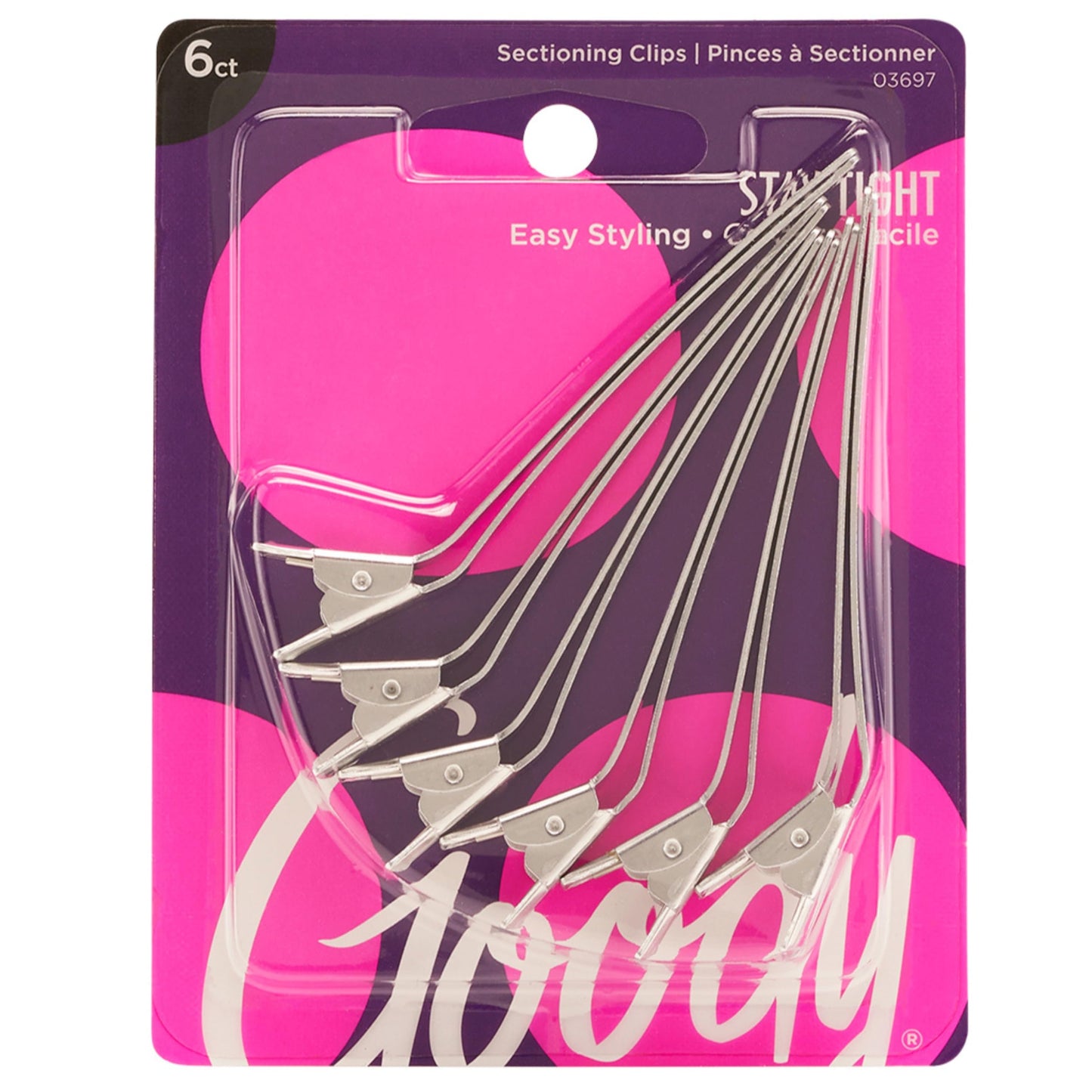 Goody Aluminum Sectioning Clips - 6 CT, Silver Beauty & Personal Care GOODY