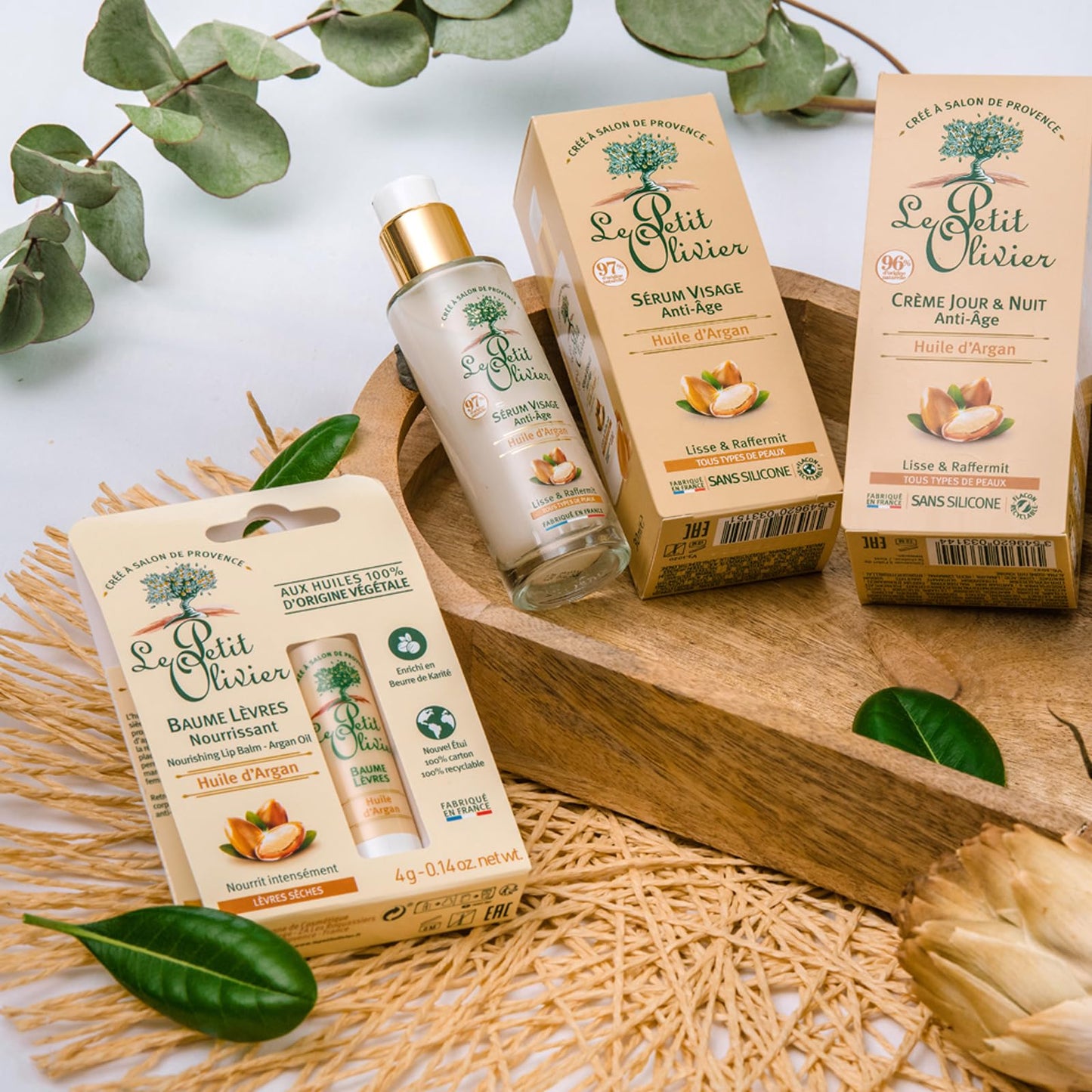 Le Petit Olivier Nourishing Lip Balm Stick - Enriched with Argan Oil - Softens and Smooths Dry Lips - Made with Natural Vegetable Oils - 0.14 oz Beauty and Personal Care Le Petit Olivier